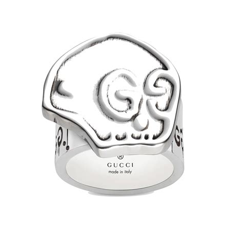 gucci skull ring mens|paved silver gucci nail ring.